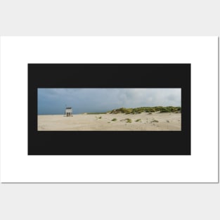 Emergency shelter on the beach of Terschelling, Netherlands Posters and Art